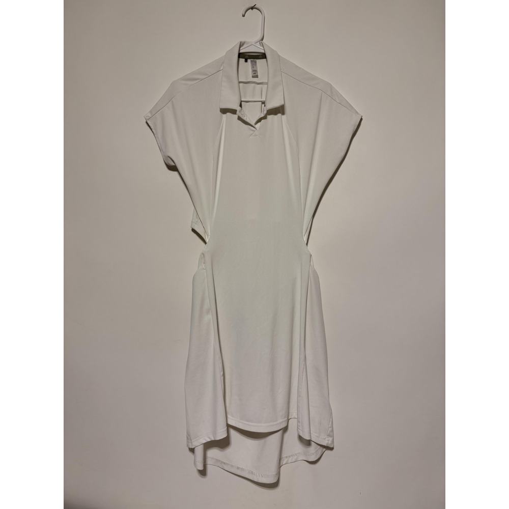 Adidas Womens S White Polo Collared Open Back Go To Golf Tennis Pickleball Dress